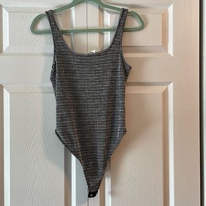 Caution to the wind black and white bodysuit